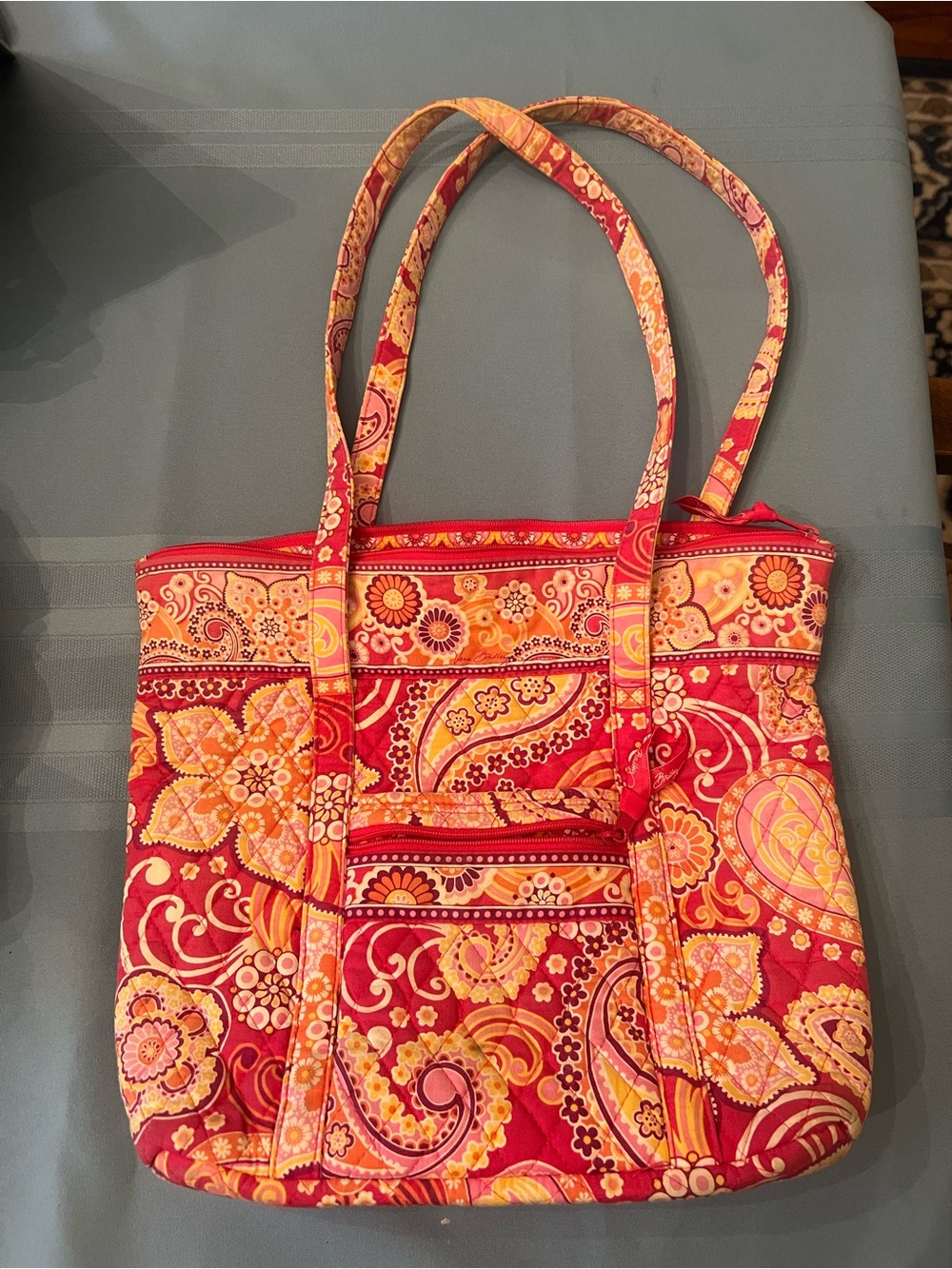 Vera Bradley Floral Tote Bag in Red and Orange - Picture 4 of 5